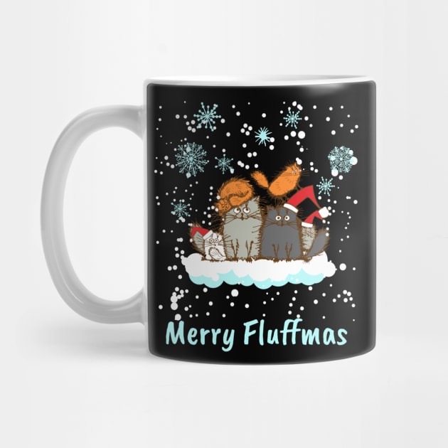 Merry Fluffmas Christmas Cat Christmas Present by MooonTees